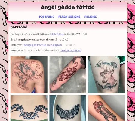 Screenshot of angel gadon tattoo